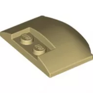 93604c2 - LEGO világos krémszínű (tan) kocka, 3 oldalon lecsapott, 3 x 4 x 2/3 méretű