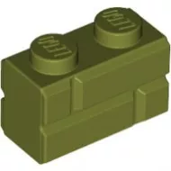 98283c155 - LEGO oliva kocka 1 x 2 méretű téglafal mintával