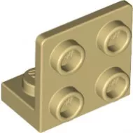 99207c2 - LEGO világos krémszínű (tan) lap 1 x 2 - 2 x 2 inverz fordító