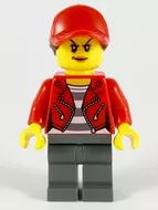 cty1147 - LEGO Minifigura - bűnöző csatlós piros ruhában