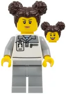 cty1833 - LEGO minifigura F1 szerelő, kontyba tett hajjal