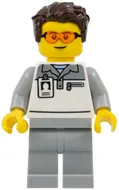 cty1834 - LEGO minifigura F1 szerelő, biztonsági szemüvegben