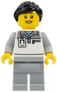 cty1835 - LEGO minifigura F1 szerelő, copffal