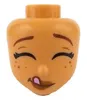 110361c28 - LEGO nugát Friends figura fej, csukott szemmel és kiöltött nyelvvel mosolygó mintával