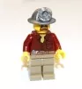 cty334 - LEGO bányász minifigura bordó ingben és ezüst bányász sisakban