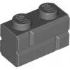 98283c85 - LEGO sötétszürke kocka 1 x 2 méretű téglafal mintával
