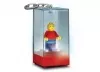 LGL-KE75-R LEGO átlátszó, világító minifigura tartó doboz, kulcstartódísz, piros alj, minifigurával