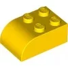 6215c3 - LEGO sárga kocka 2 x 3 méretű íves tetővel