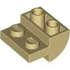 1750c2 - LEGO világos krémszínű (tan) lejtő 2 x 2 x 1 méretű, íves, inverz
