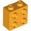 22885c110 - LEGO élénk világos narancssárga kocka 1 x 2 x 1 2/3 méretű oldalán 4 bütyökkel