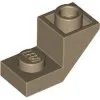 2310c69 - LEGO sötét krémszínű inverz 45° lejtő 2 x 1 méretű, 2/3 méretű kivágással