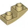 24201c2 - LEGO világos krémszínű (tan) lejtő 2 x 1 méretű, íves, inverz