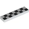 2431pb0905c1 - LEGO fehér csempe 1 x 4 méretű, fekete kockás mintával