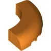 24599c4 - LEGO narancssárga kocka, íves sarok 5 x 5 x 1 méretű, sima
