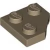 26601c69 - LEGO sötét krémszínű lap 2 x 2 méretű, lecsapott sarokkal