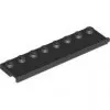 30586c11 - LEGO fekete lap 2 x 8 méretű, hosszanti sínnel