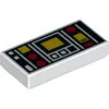 3069bpb0785c1 - LEGO fehér csempe 1 x 2 méretű, irányítópanel mintával