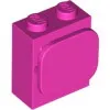 37452c47 - LEGO sötét rózsaszín kocka 1 x 2 x 2 méretű, módosított, képtartóval