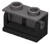 3937c05c11 - LEGO sötétszürke lap 1 x 2 zsanér fekete alapon 1 x 2 méretű