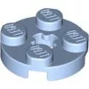 4032c105 - LEGO élénk világoskék lap 2 x 2 méretű, kerek, x-tengely lyukkal