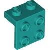 44728c39 - LEGO sötét türkiz fordító lap 1 x 2 és 2 x 2 méretű
