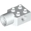 48169c1 - LEGO fehér technic kocka 2 x 2 méretű, forgó csatlakozó aljzattal
