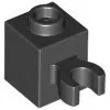 60475bc11 - LEGO fekete kocka 1 x 1 méretű függőleges klipsszel (O)