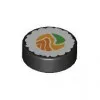 98138pb261c11 - LEGO fekete csempe 1 x 1 méretű, sushi tekercs mintával