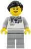 cty1835 - LEGO minifigura F1 szerelő, copffal