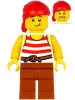 pi187 - LEGO Pirates Minifigura kalóz piros fejkötővel